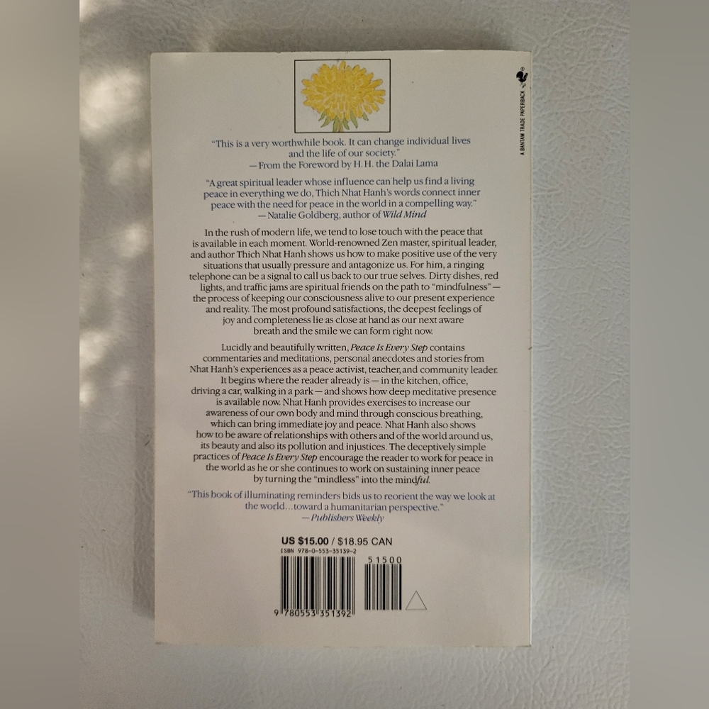 SOFT COVER BOOK: Peace is at Every Step by Thich Nhat Hanh - Picture 2 of 2